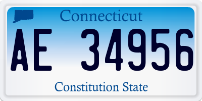 CT license plate AE34956