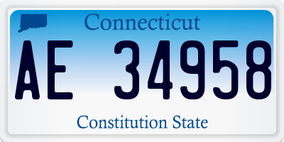 CT license plate AE34958