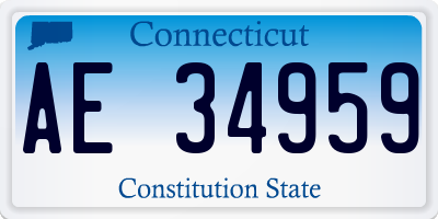 CT license plate AE34959