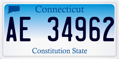 CT license plate AE34962