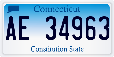 CT license plate AE34963