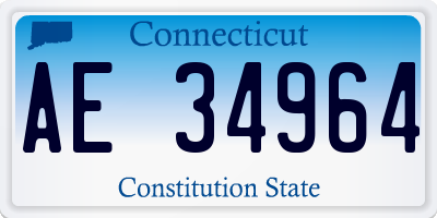 CT license plate AE34964