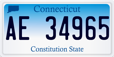 CT license plate AE34965