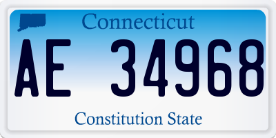 CT license plate AE34968
