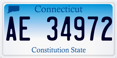 CT license plate AE34972