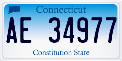 CT license plate AE34977