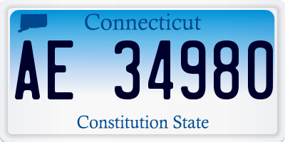 CT license plate AE34980
