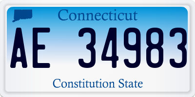 CT license plate AE34983