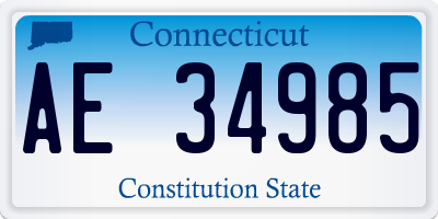 CT license plate AE34985