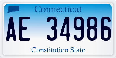 CT license plate AE34986