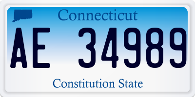 CT license plate AE34989