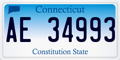 CT license plate AE34993