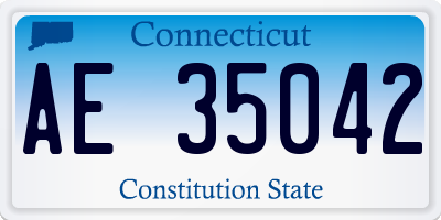 CT license plate AE35042