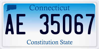 CT license plate AE35067