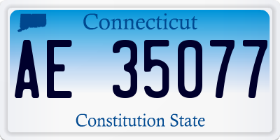 CT license plate AE35077