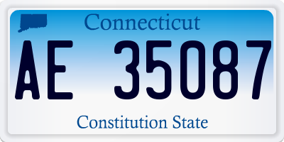 CT license plate AE35087