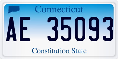 CT license plate AE35093