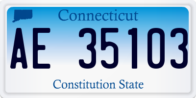 CT license plate AE35103
