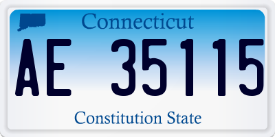 CT license plate AE35115