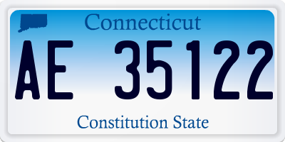 CT license plate AE35122