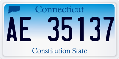CT license plate AE35137