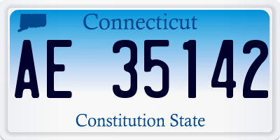 CT license plate AE35142