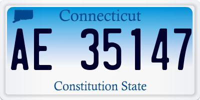CT license plate AE35147