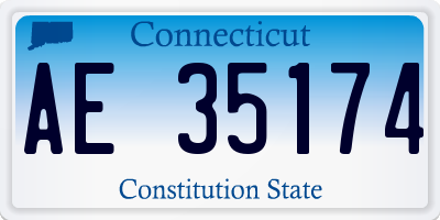 CT license plate AE35174