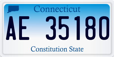 CT license plate AE35180