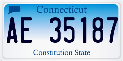 CT license plate AE35187