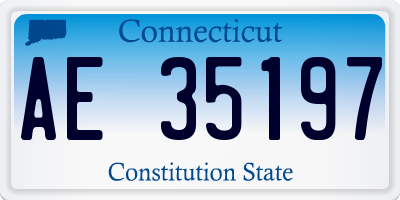 CT license plate AE35197