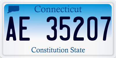 CT license plate AE35207
