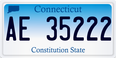 CT license plate AE35222