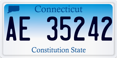 CT license plate AE35242