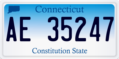 CT license plate AE35247