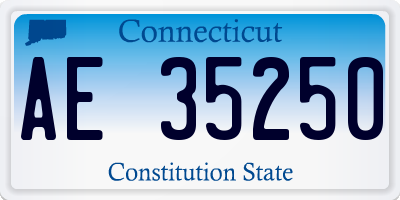 CT license plate AE35250
