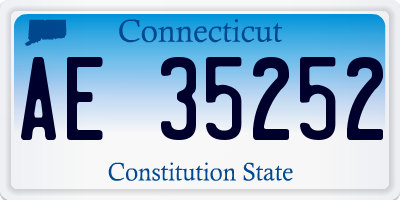 CT license plate AE35252