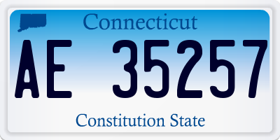 CT license plate AE35257