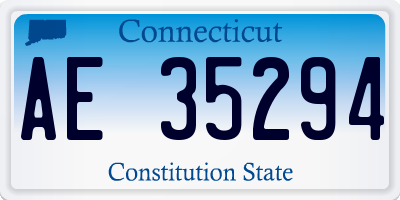 CT license plate AE35294