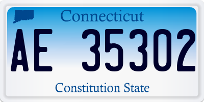CT license plate AE35302