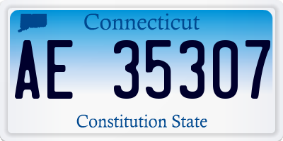 CT license plate AE35307