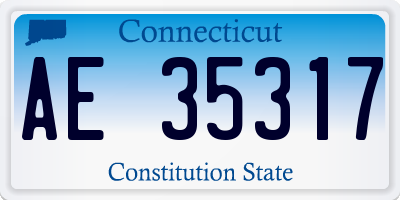 CT license plate AE35317