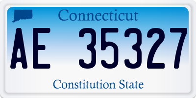 CT license plate AE35327