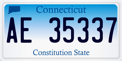 CT license plate AE35337