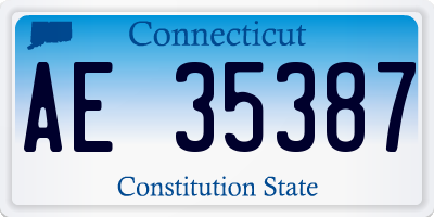 CT license plate AE35387
