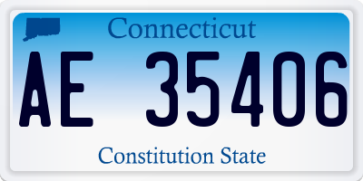 CT license plate AE35406