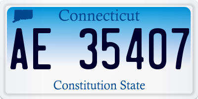 CT license plate AE35407