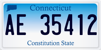 CT license plate AE35412