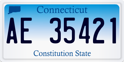 CT license plate AE35421