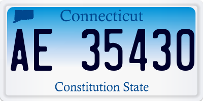 CT license plate AE35430